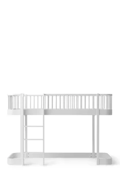 halbhohes Hochbett 'Wood Original' weiß 200 x 90 cm