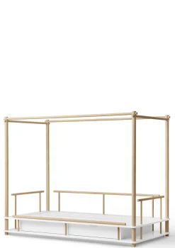 Himmelbett 'Camp' Weiß / Eiche 180 x 90 cm