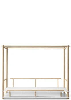 Himmelbett 'Camp' Weiß / Eiche 180 x 90 cm