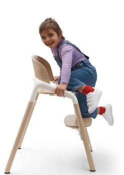 Hochstuhl 'Giraffe' neutrales Holz / Weiß