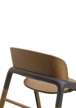 Hochstuhl 'Giraffe' warmes Holz / grau