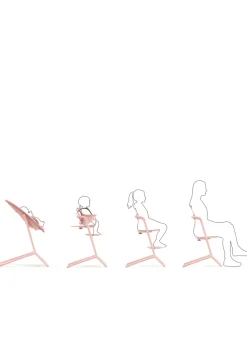 Hochstuhl 'Lemo' 3-in-1 Set Pearl Pink / Light Pink