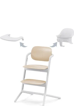 Hochstuhl 'Lemo' 3-in-1 Set Sand White / White