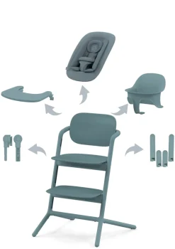 Hochstuhl 'Lemo' 4-in-1 Set Stone Blue / Mid Blue