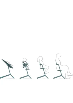 Hochstuhl 'Lemo' 3-in-1 Set Stone Blue / Mid Blue