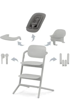 Hochstuhl 'Lemo' 4-in-1 Set Suede Grey / Mid Grey