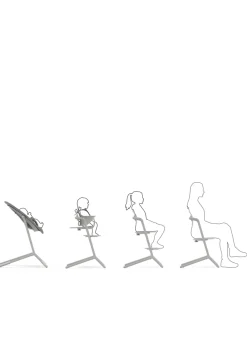 Hochstuhl 'Lemo' 4-in-1 Set Suede Grey / Mid Grey