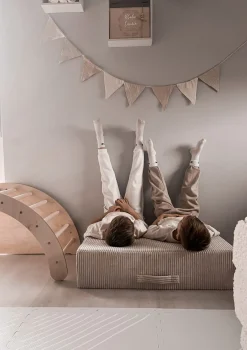 Hüpfpolster Cord Creme Beige