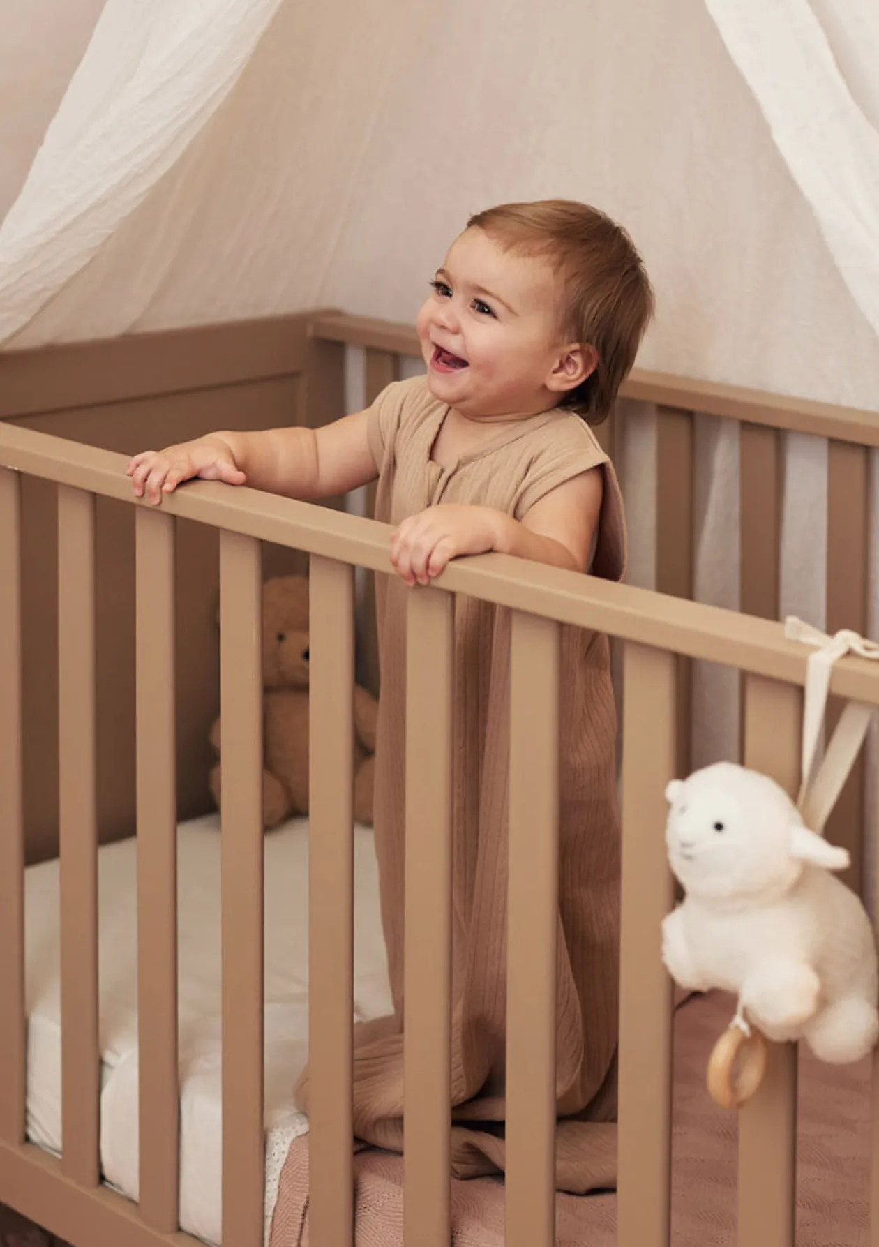 Jersey Baby Schlafsack Jersey 'Ajour' TOG 0,5 Biscuit