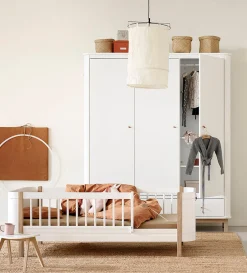 Juniorbett 'Wood Mini+' weiß / Eiche 162 x 68 cm