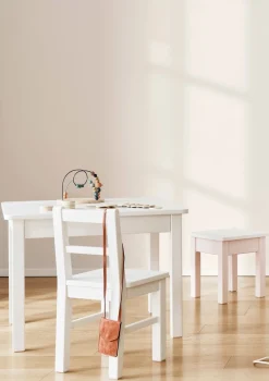 Kinderhocker hellblau handbemalt