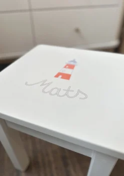 Kinderhocker weiß handbemalt
