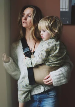 Kindertrage Leinen Camel