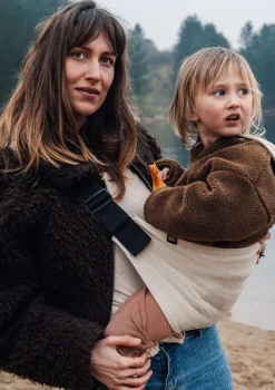 Kindertrage Leinen Sand