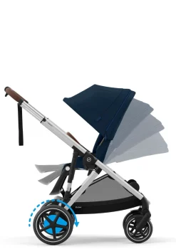 Kinderwagen 'e-Gazelle S' Silver / Ocean Blue