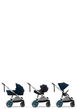 Kinderwagen 'e-Gazelle S' Silver / Ocean Blue