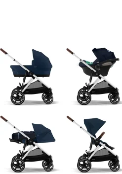 Kinderwagen 'Gazelle S' Silver / Ocean Blue