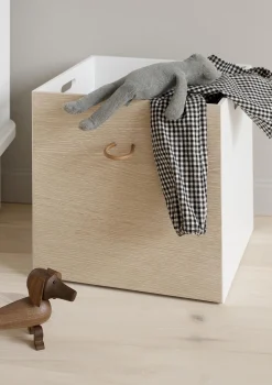 Kisten 'Wood' weiß/eiche