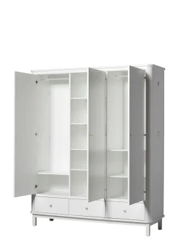 Kleiderschrank 'Wood' 3-türig weiss