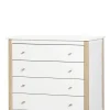 Kommode 'Wood' 4 Schubladen weiß/Eiche