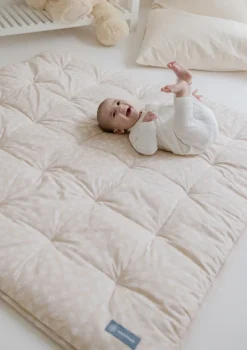 Krabbeldecke Floral Sand 120 x 120 cm