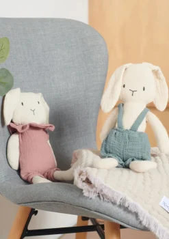 Kuscheltier Musselin Hase Ben Natur-Jade