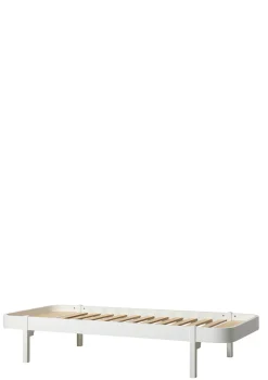 Lounger Bett 'Wood' weiß 200 x 90/120 cm
