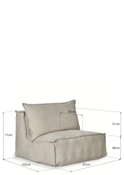 Lounge-Sessel 'Linen Lounger' Beige