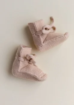 Merino Baby Booties Apricot