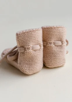 Merino Baby Booties Apricot