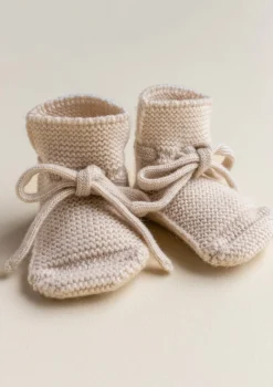 Merino Baby Booties Cream