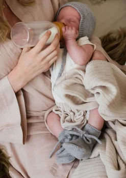 Merino Baby Booties Grey Melange