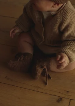 Merino Baby Booties Mocha