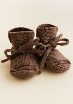 Merino Baby Booties Mocha