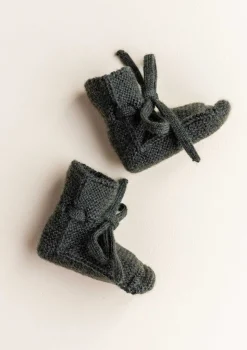 Merino Baby Booties Pine