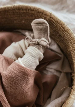 Merino Baby Booties Sand