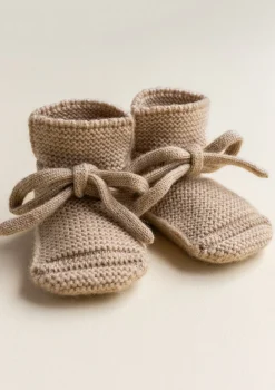 Merino Baby Booties Sand
