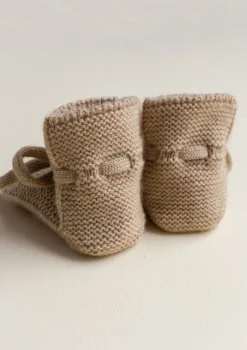 Merino Baby Booties Sand