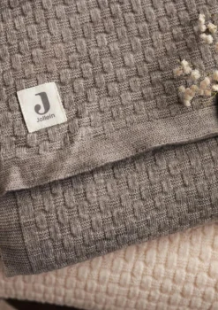 Merino Decke 'Weave Knit' Funghi 150 x 100 cm