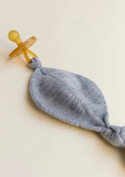Merino Strick-Schnullertuch 'Titi Comforter' grey melange