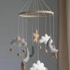 Mobile 'Cloud/Moon/Stars' Beige/Grey