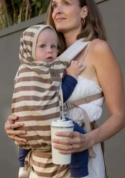 Multifunktionale UV-Decke UPF 50+ Peanut Brown Stripe