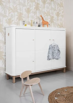 Multi-Schrank 'Wood' 3-türig weiss / Eiche