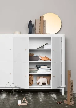 Multi-Schrank 'Wood' 3-türig weiss