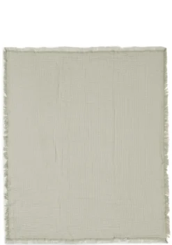 Musselin Decke Wiege 'Fringe' Olive Green 100 x 75 cm