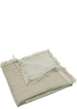 Musselin Decke Wiege 'Fringe' Olive Green 100 x 75 cm