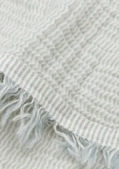 Musselin Decke Wiege 'Fringe Stripe' Sea Green 100 x 75 cm