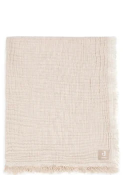 Musselin Decke Wiege 'Fringe Stripe' Biscuit 100 x 75 cm