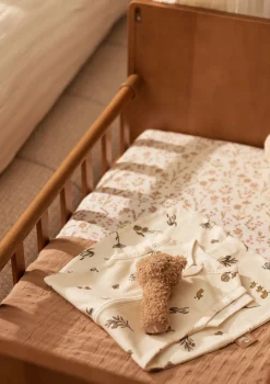 Musselin Decke Wiege 'Jacquard' Biscuit 100 x 75 cm