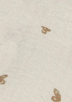 Musselin Mulltuch 'Heart' Cream sand 135 x 100 cm